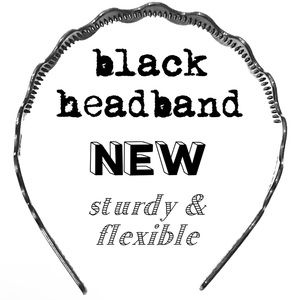 black plastic resin headband | brand new | strong & flexible | quality materials